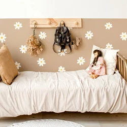23pcs/set White Big Daisy Flowers Wall Stickers for Kids Room Wall Decals Baby Girl Room Decorative Removable Wall Art Decals