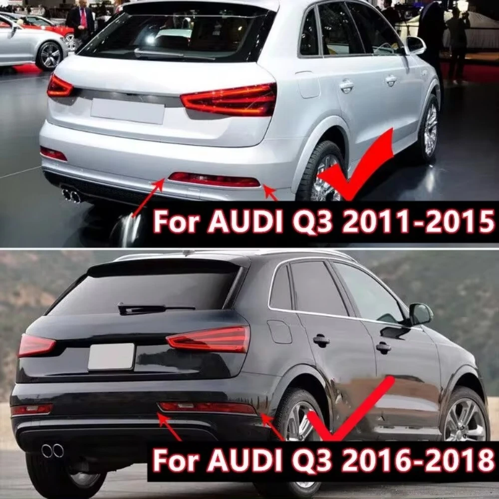 Car Rear Bumper Brake Light For Audi Q3 2011-2015 2016-2018 Tail Light Reverse Lamp With 4PCS Bulbs Car Red Stop Lamp