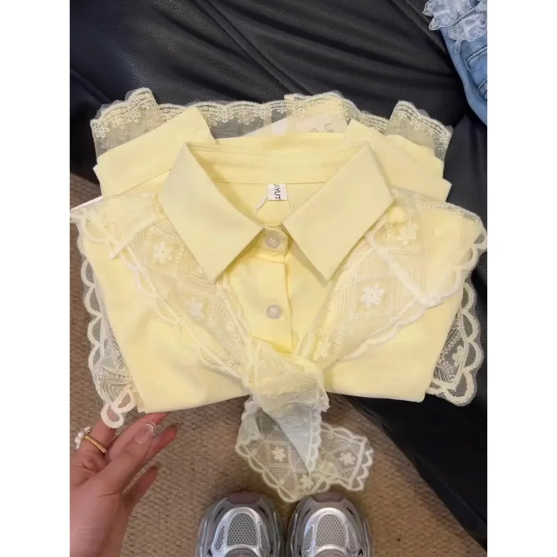 

Lapel Loose Temperament Long-sleeved Shirt Tops for Women 2025 Spring Summer Retro New Style