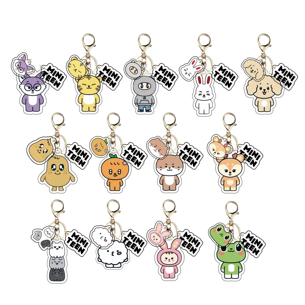 17 KPOP Miniteen Acrylic Keychain Keyring S.COUPS JEONGHAN JUN HOSHI DINO WONWOO WOOZI DK MINGYU THE8 SEUNGKWAN Cartoon Keychain