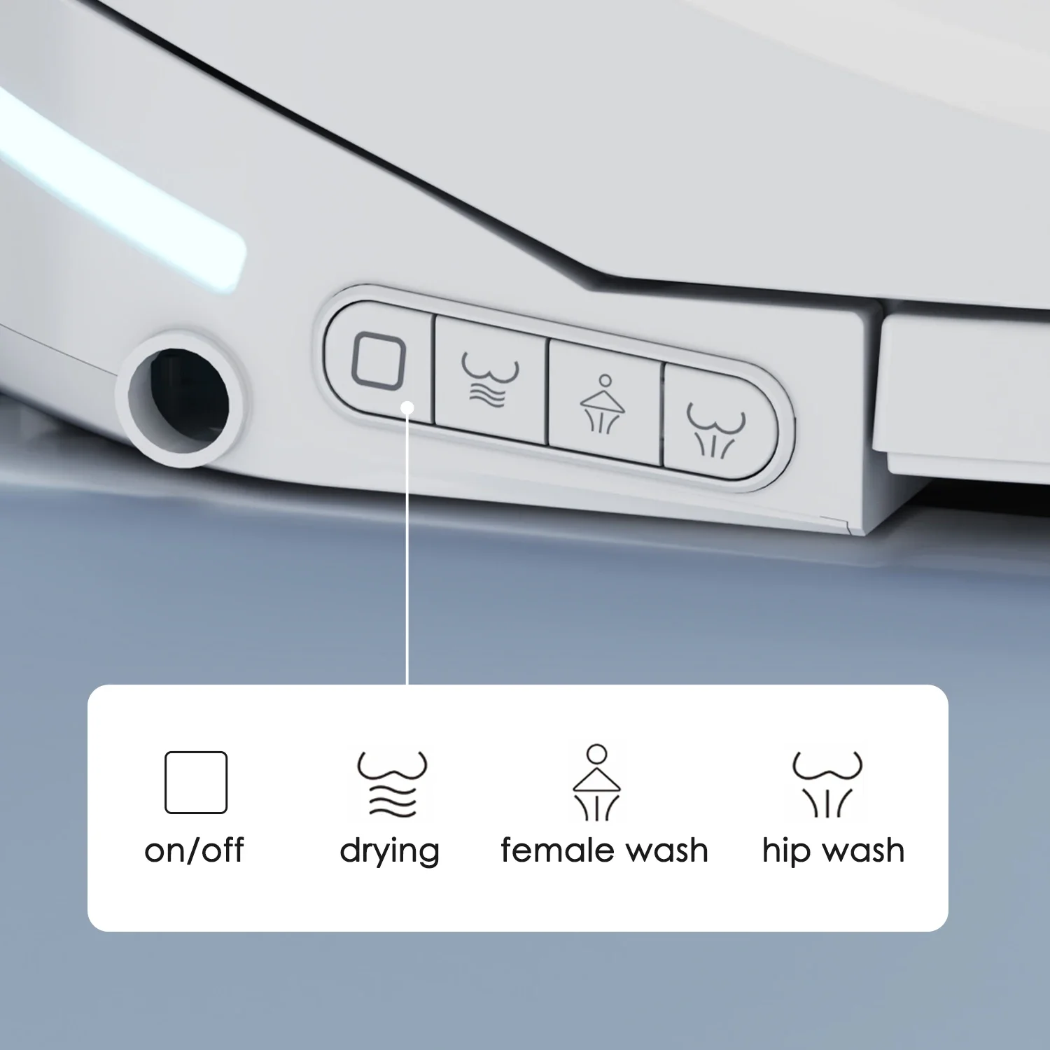 Electric Smart Bidet Toilet Seat with Remote Control Auto Sensor Flip Lid V-Shaped Design Heated Ergonomic Toilet Cover