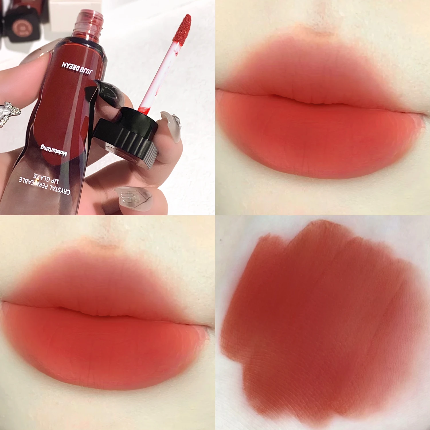 Crystal Transparent Moisturizing Lip Gloss Water Gloss Mirror ไม่ซีดจาง ไม่ติดถ้วย ลิปกลอสไวท์เทนนิ่ง