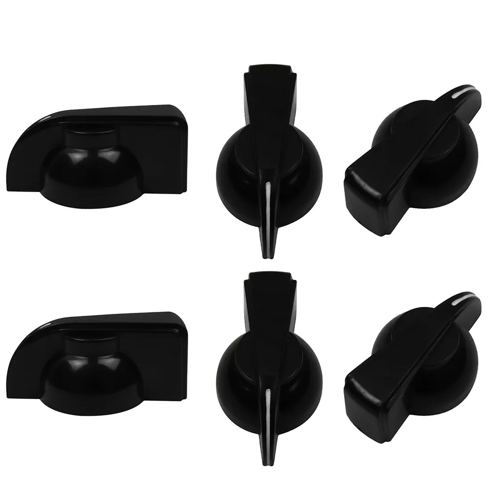

6pcs Potentiometer Black Rotary Replacement Cap 6mm Guitar Plastic Durable Creative Plastic Potentiometer Knob Electric