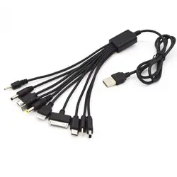 10 in 1 Multi Charging Cable Multiple Charging Cord Charging Cable with 10 Ports for Charging Cell Phones Speaker MP3 MP4