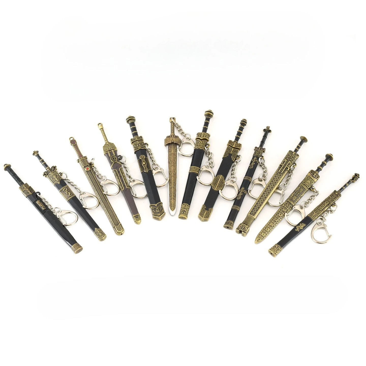 4.7inch Ancient Cold Swords Qingzhu Feng Cloud Katana Kayser Knife Sword of King Goujian of Yue Qin Shihuang Knives Safety Toys