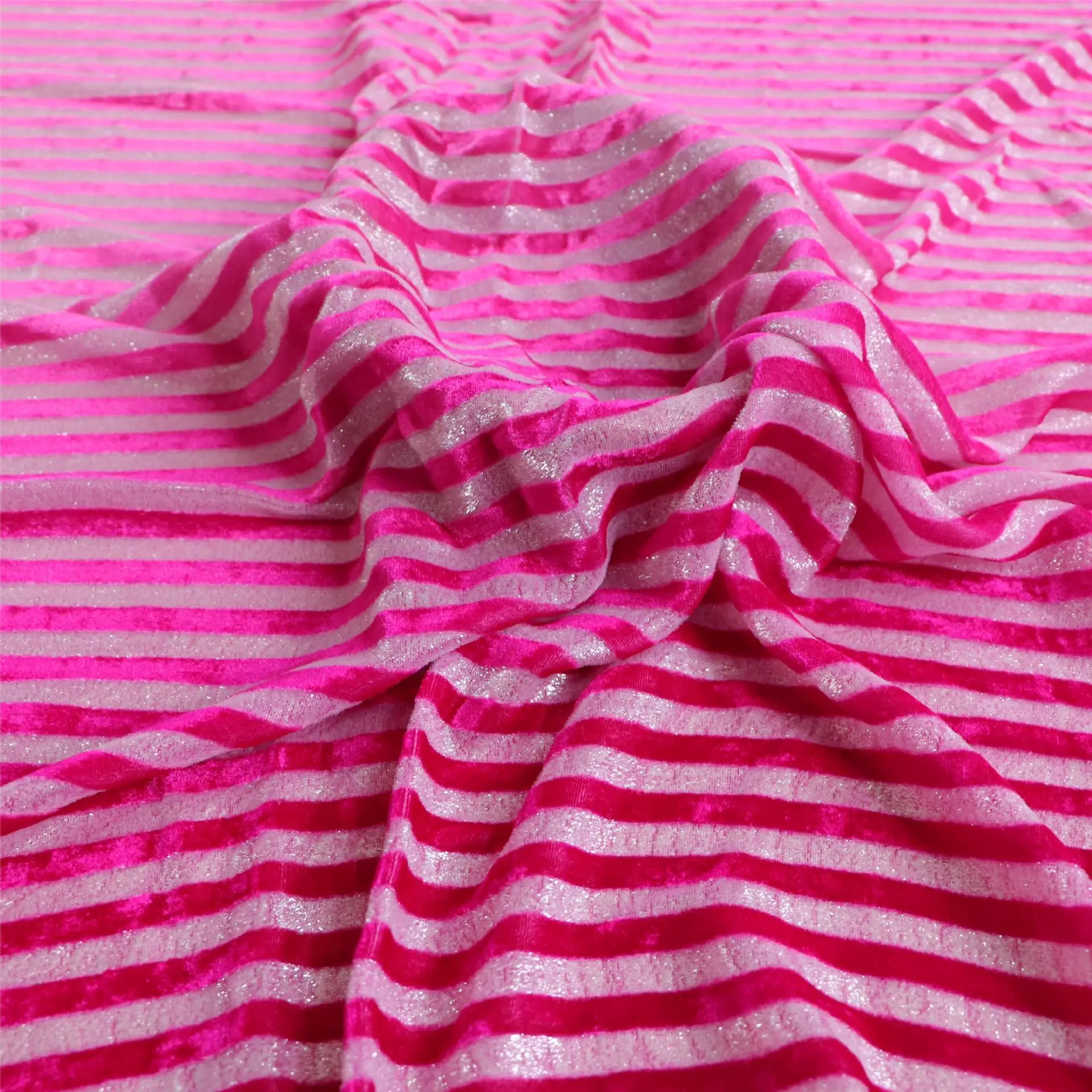

4024 Silk Silk Stripes Gradient Velvet Woven Velvet Cloth Nightdress Gown Fabric