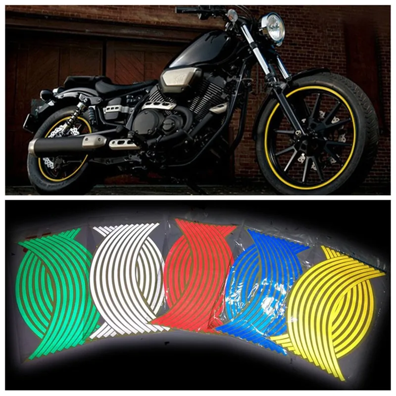 Motorrad Rad Reifen Aufkleber Streifen Reflektierende Felgenband Streifen für Motorrad Auto Rad Reifen Aufkleber Motorrad Auto Aufkleber