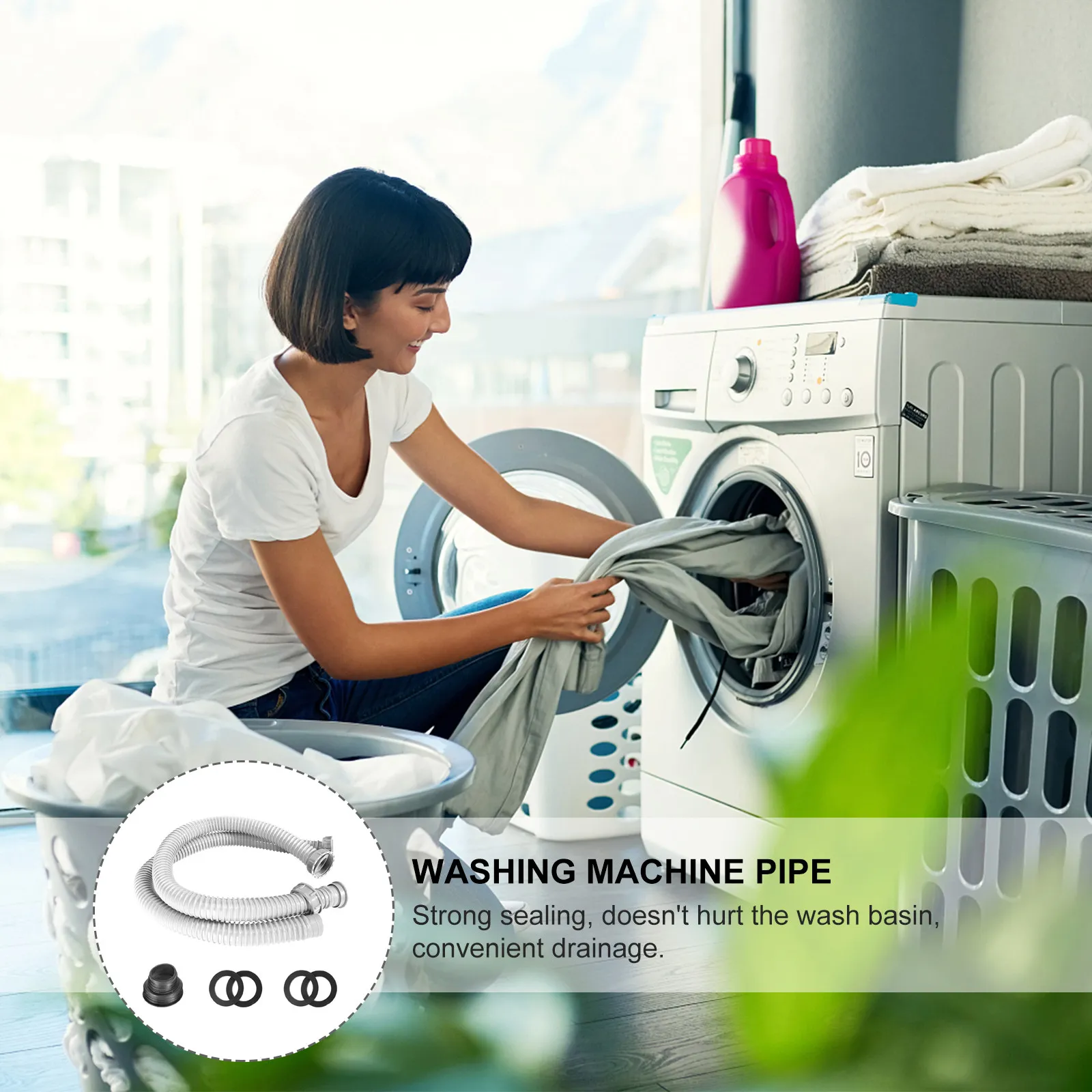 2pcs Expandable Downpipe Drain Tube Flexible Plastic Wash Basin Sewer Hose For Kitchen Sink Lavatory Extension Plumbing