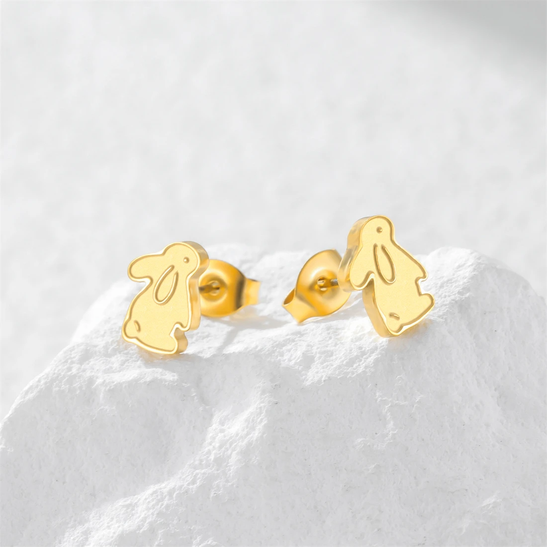 Eueavan Niedliche Kleine Hasen-Ohrstecker aus Edelstahl, Liebliche Tier-Ohrringe für Damen, Party-Schmuck, Geschenk, Großhandel – Detail 9