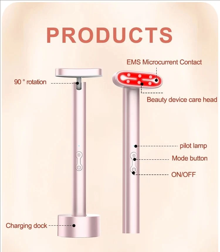 7-Farben oogschoonheidsapparaat, microstroom rood licht schoonheidsapparaat, anti-aging gezichts- en nekverzorgingstool Oogmassageapparaat