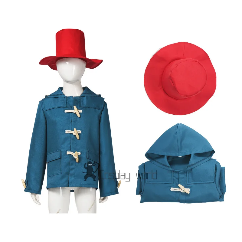 Paddington-Disfraz de Cosplay marrón, conjunto de muñecos de dibujos animados, personajes de películas, disfraz de actuación para niños adultos