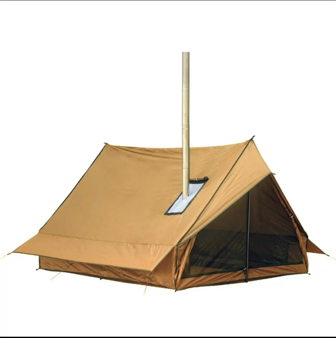 

DANCHEL OUTDOOR Brown Hot Tent with Floor, Lightweight Camping Book Hot Tent with Chimney, Cabin-style Family Four-season Tent