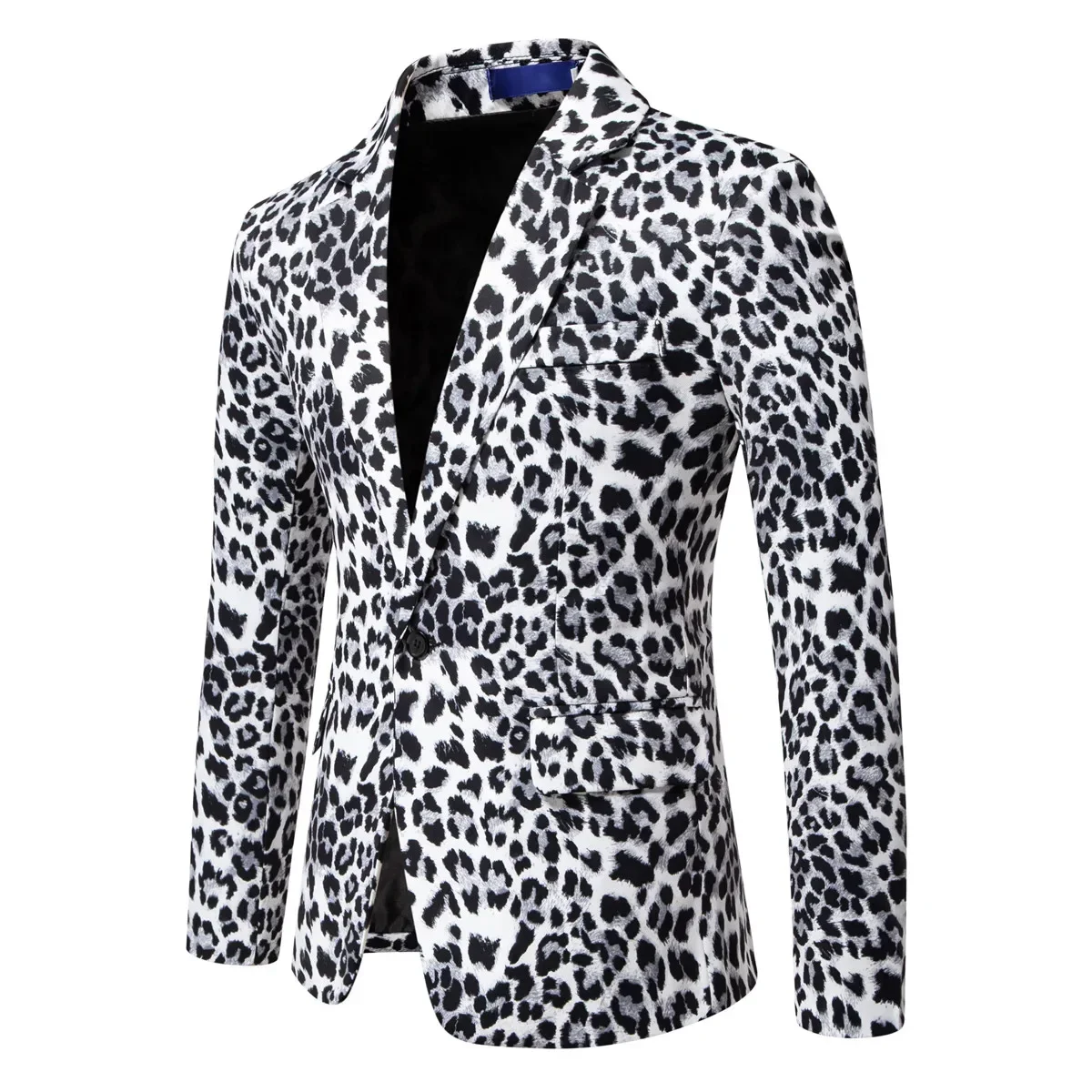 New Men's Wild Leopard Print Print Long Sleeve Casual Suit Comfortable Fashion Shopping Suit Jacket