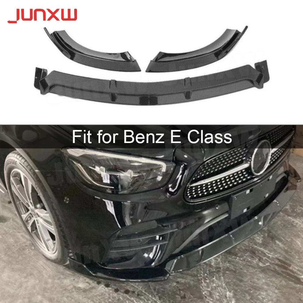 

3Pcs/Set for Mercedes Benz W213 E260 E300 E350 Sport 2021 Convertible Front Bumper Lip Spoiler Splitters ABS Car Styling