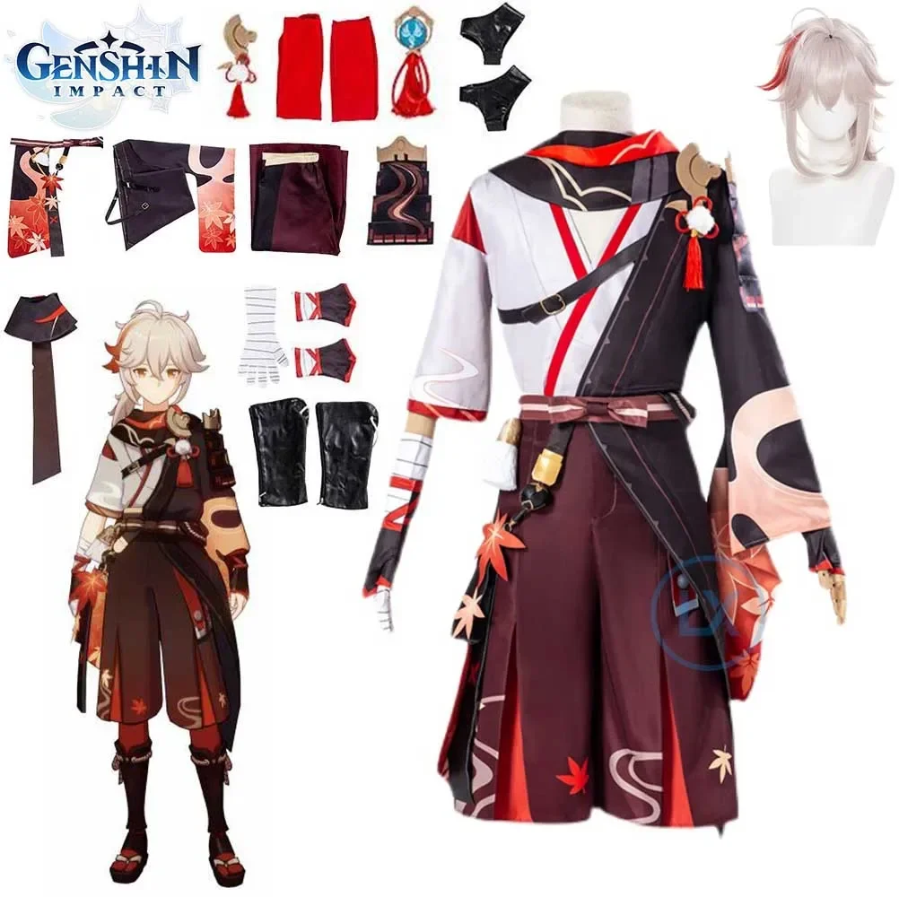 

Anime Game Genshin Impact Kaedehara Kazuha Cosplay Costume Printed Kimono Uniform Halloween Activity Party Role Play Clothing