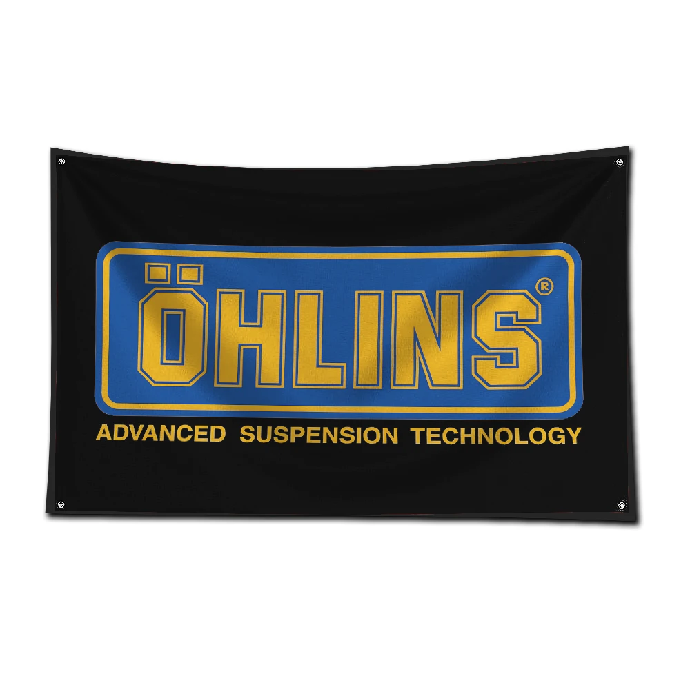 3x5 Ft Ohlinss Performance Technology Racing Car Flag Polyester Digital Printing Banner for Garage Wall Art Out Door Decoration