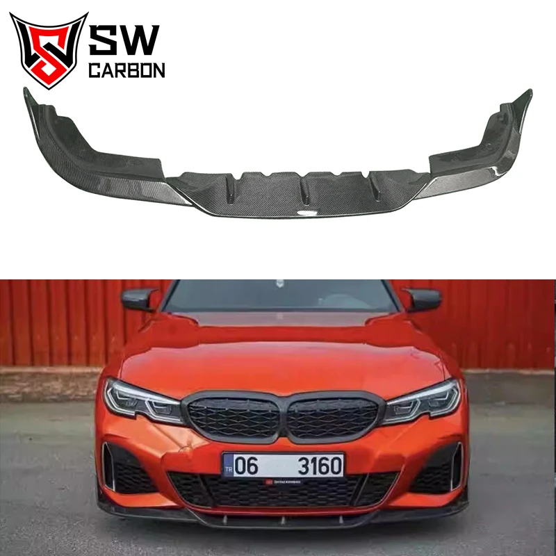 High Quality Carbon Fiber TA Style Front Lip for BMW G20 3 Series Front Bumper Lower Spoiler Splitter Lip Diffuser 2019-2022