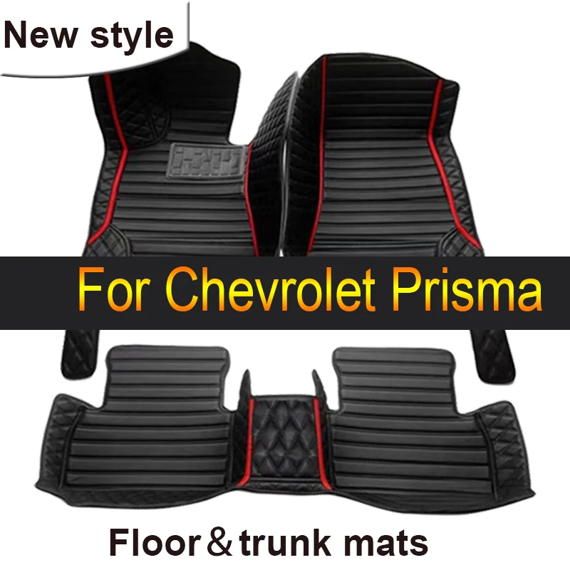 

Custom Automotive Car Floor Mats For Chevrolet Prisma 2013 2014 2015 2016 Auto Luxury Leather Men Women Car Mats Full Coverage