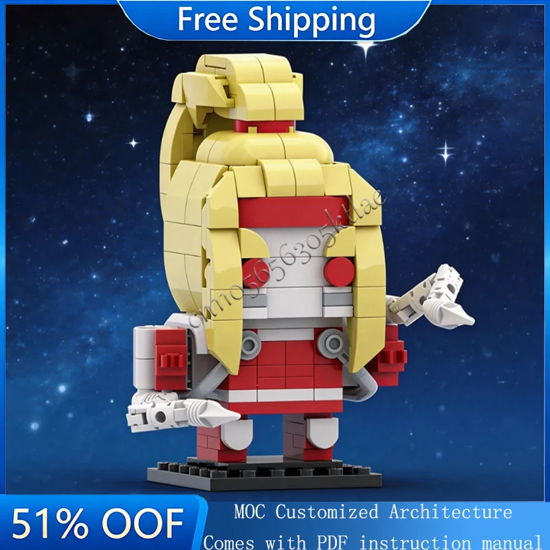 New 235 PCS MOC Yellow Haired Warrior Model Custom Puzzle Bricks Creative Assembly Puzzle Special Christmas Toys Gifts Children