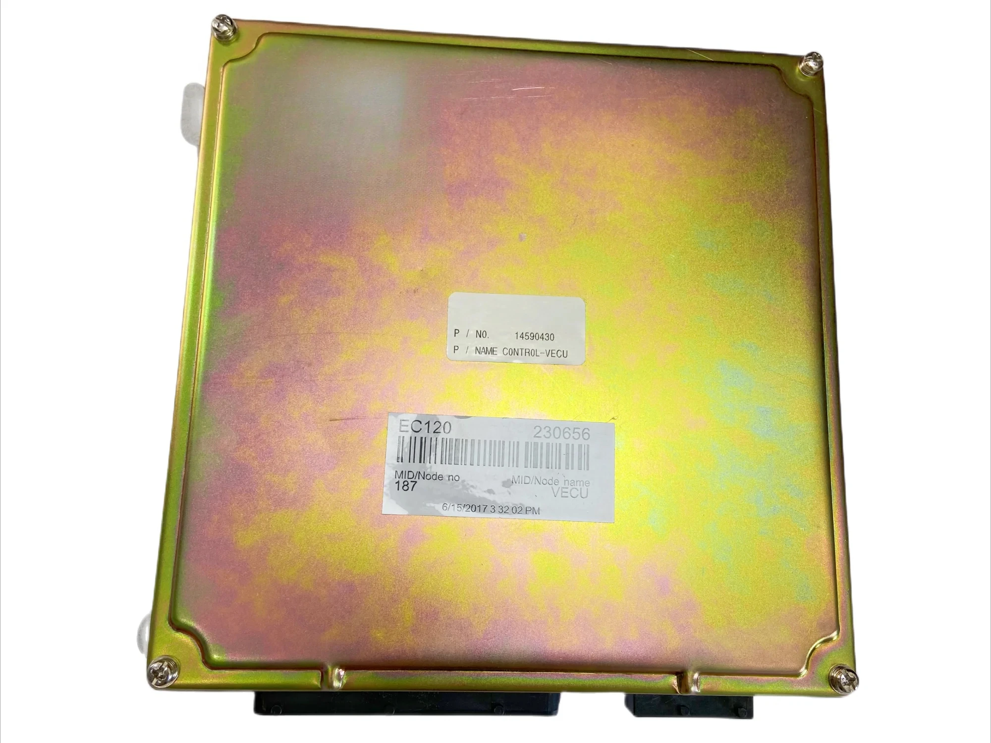 Hydraulic control board for Volvo EC120C, EC210C, EC240C excavators. Controller with program 14590430 (VOE14590430).