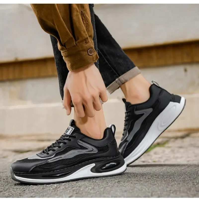 

Мужская повседневная спортивная обувь с круглым носком, крупная четырехсезонная цветовая схема, противоскользящие и легкие кроссовки на мягкой подошве