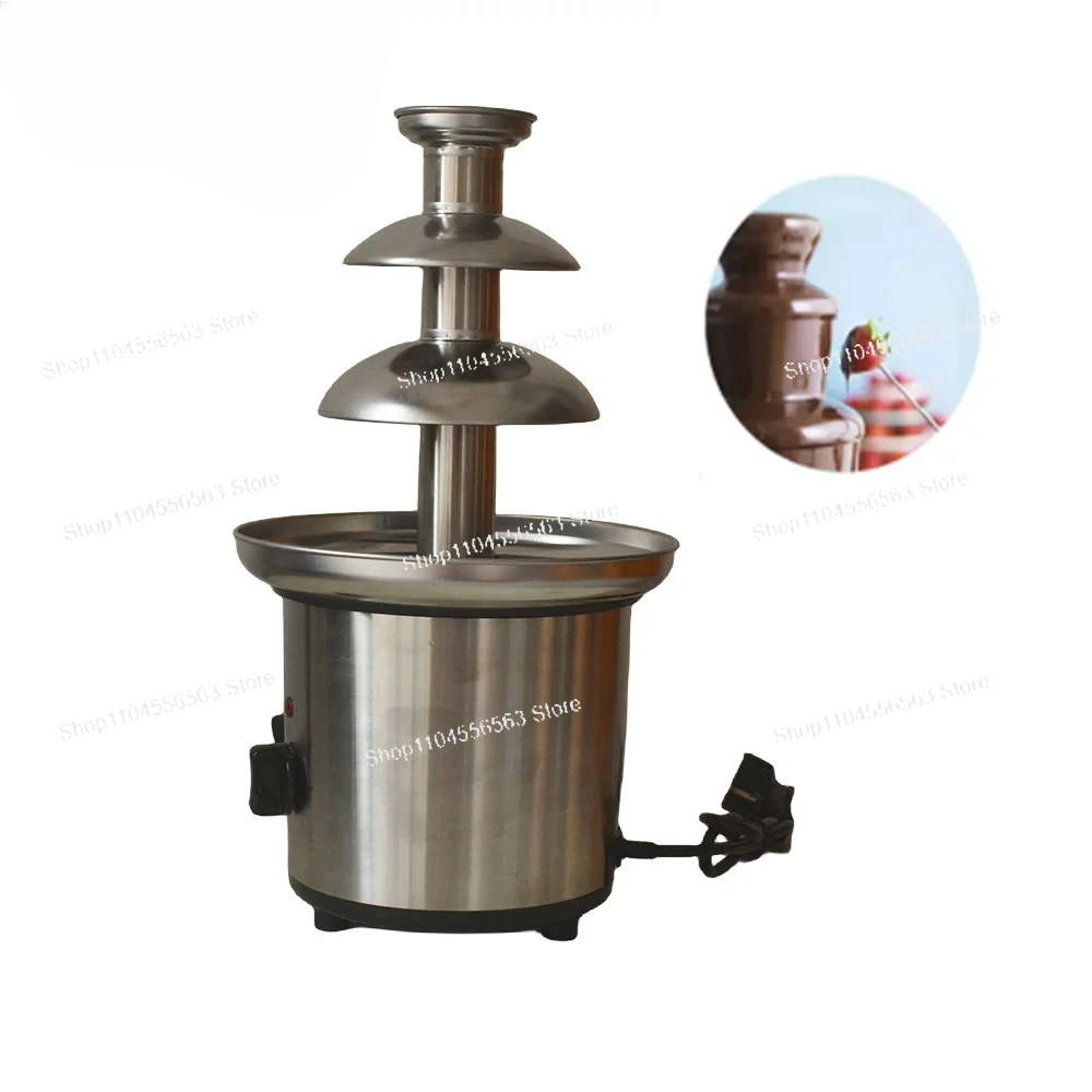 XEOLEO ماكينة صنع نافورة الشوكولاتة الكهربائية 3 طبقات نافورة الشوكولاتة آلة الشلال ذوبان الاحترار آلة الشوكولاته
