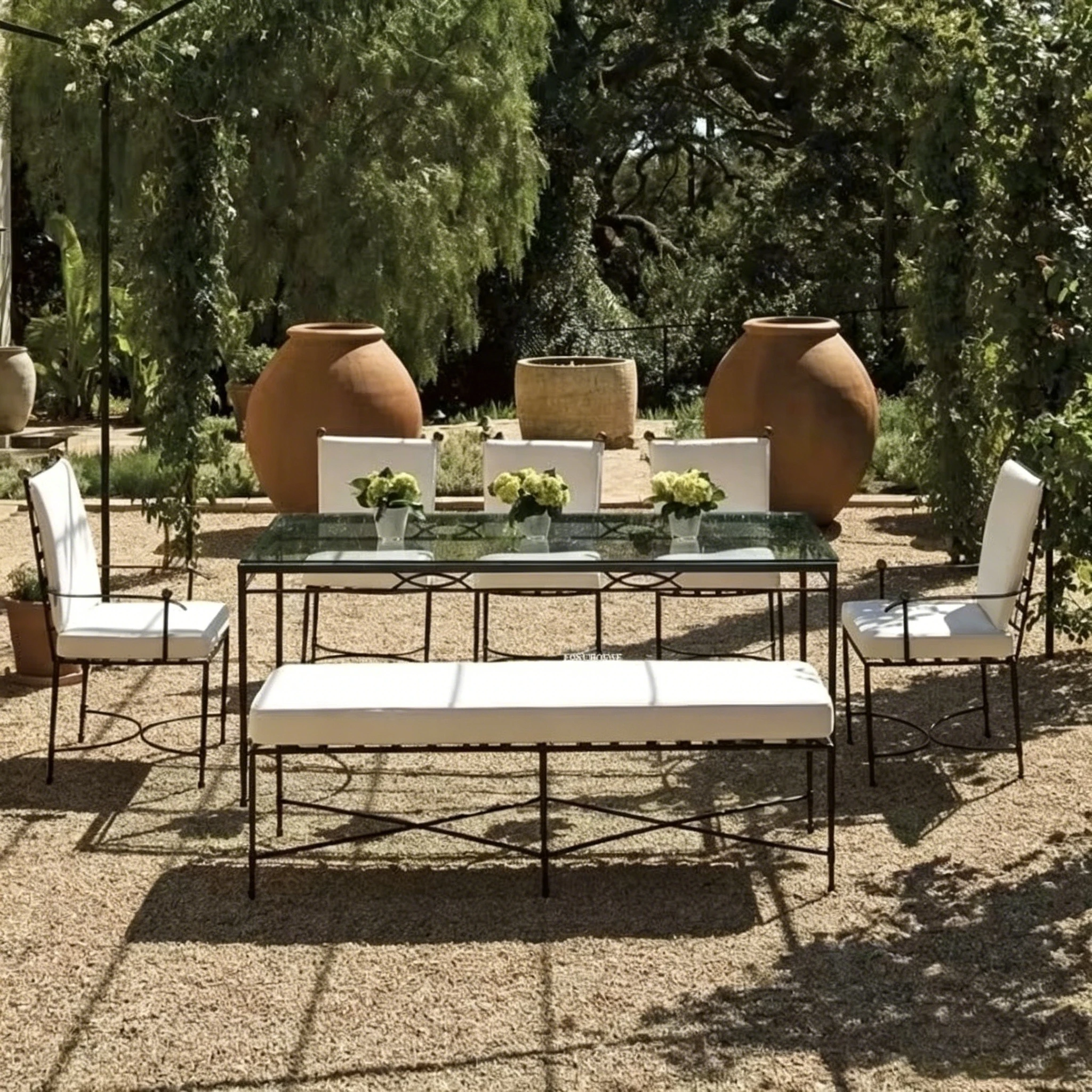 

Outdoor Open-air Wrought Iron Sofa Nordic Simple Garden Furniture Sets Leisure Sofa Villa Pavilion Patio Rainproof Table Chairs