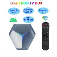 A95X F4 Android 11 Smart TV BOX RGB Light 8K HD Amlogic S905X4 4G 32G 64G 128G 2.4G/5G Dual Wifi BT4.1 Set Top Box Media player