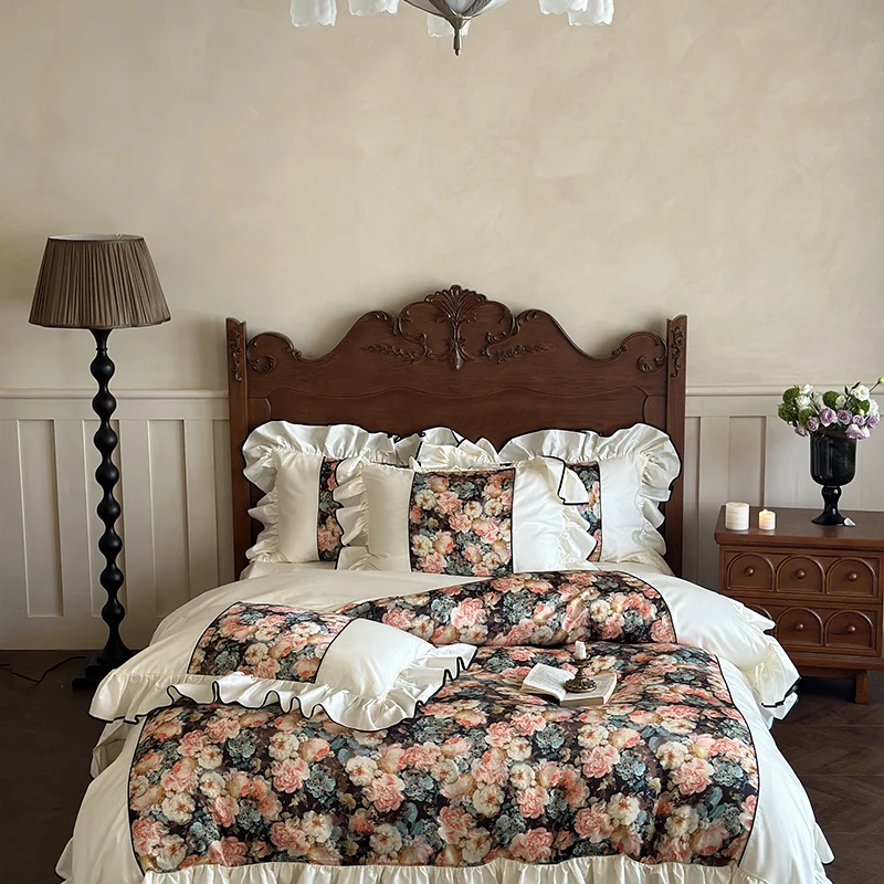 

Svetanya Rose Printed Egyptian Cotton Bedding Sets Bed Linens Pillowcase Sheet Duvet Cover Underwear