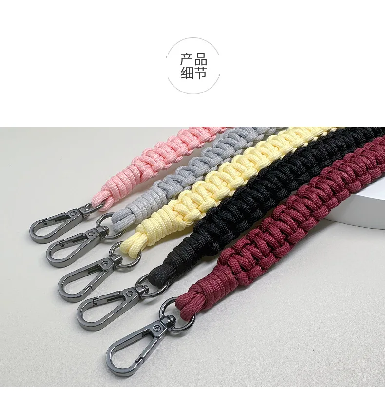 Rope Strap Braided Lanyard Metal Keyring Cellular String Universal Mobile Phone Shoulder Strap Premium Bag Landyard Accessories