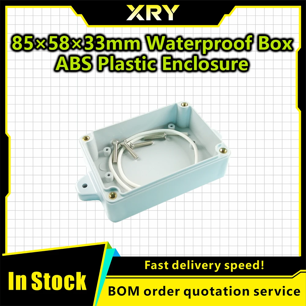 Outdoor Waterproof Case Enclosure Plastic Box Electronic Project Case Waterproof Junction Box for Electronics 85x58x33mm DIY