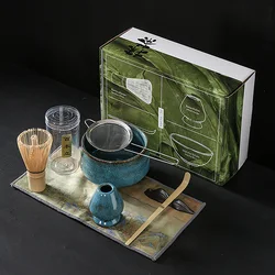 4/7Pcs Teaware Sets Ceramic Tea Bowl Matcha Blender Bamboo Tea Brush Teaspoon Ceramic Tea Making Tools