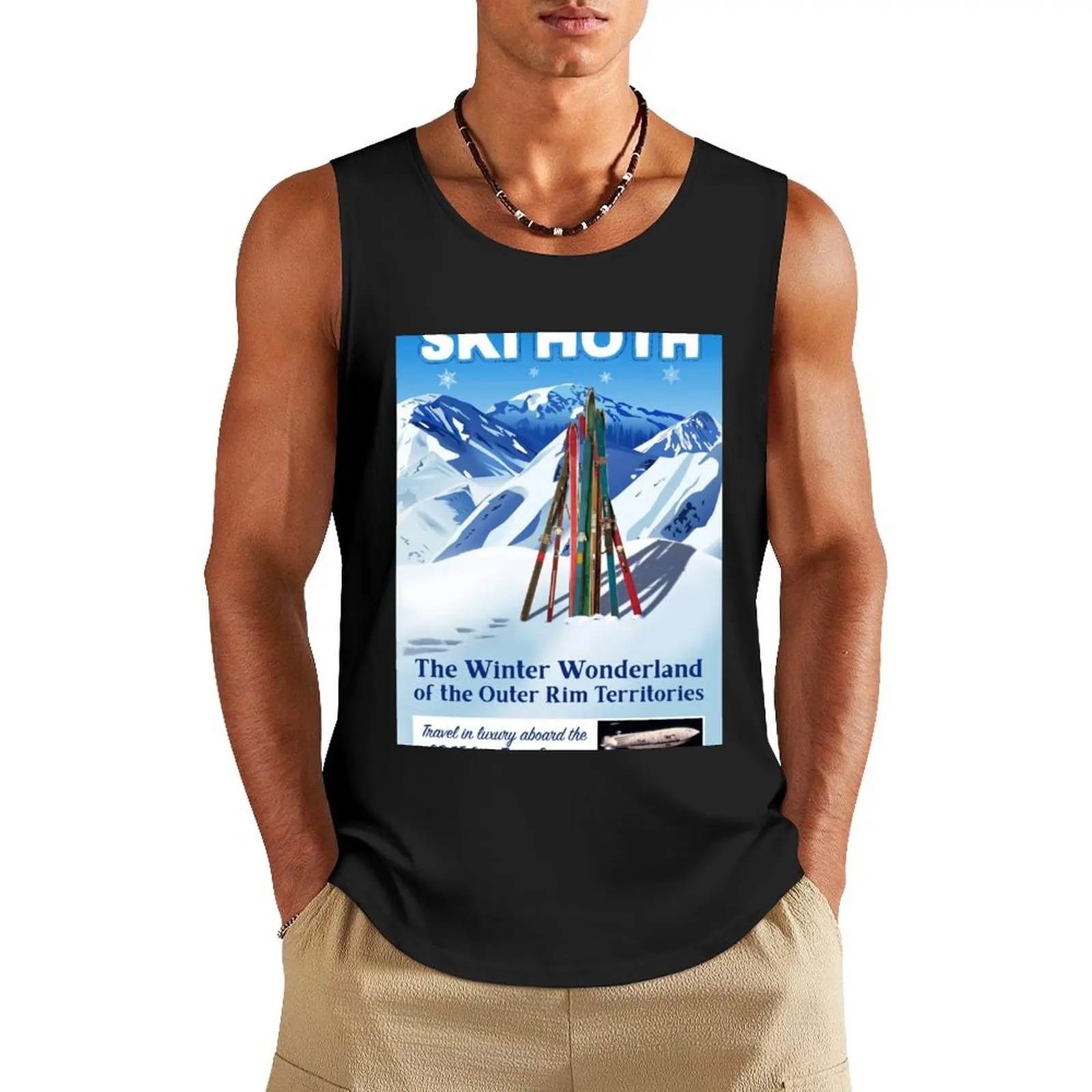 

Vintage-Style Ski Hoth Travel Poster Tank Top anime top new in tops & t-shirt t shirts
