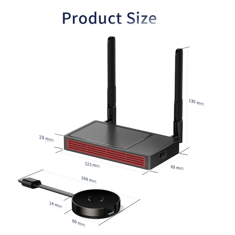 LHLong المدى اللاسلكية HD جهاز ريسيفر استقبال وإرسال واي فاي دونغل 4K الترا HD تدفق عرض الفيديو محول لاسلكي
