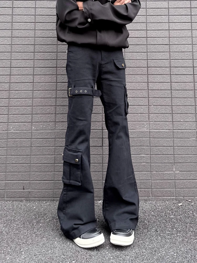 

American High Street Waist Multi-ket Flared Workwear Jeans Men Women Summer Thin Cleanfit Long Trousers Trendy Brand