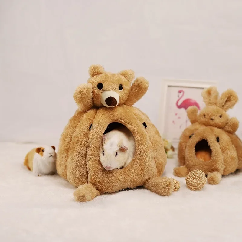 Hamster Plush Pad Hamster House Sleeping Bed Nest Small Animal Cozy House Bed Cage Accessories For Ferret Parrots Hedgehogs