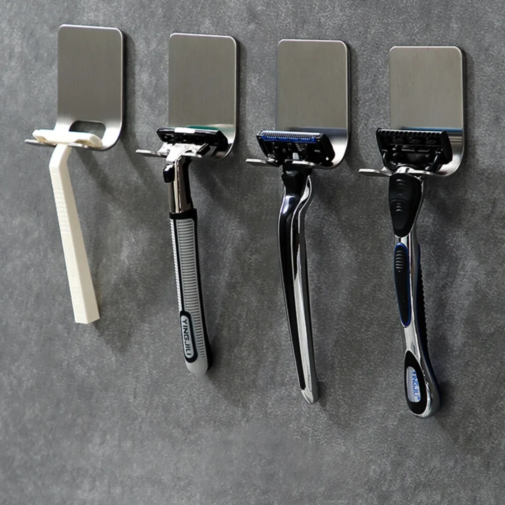 Bathroom Stainless Steel Razor Holder Storage Hook Wall Men Shaving Shaver Shelf Punch Free Razor RackBathroom Accessories