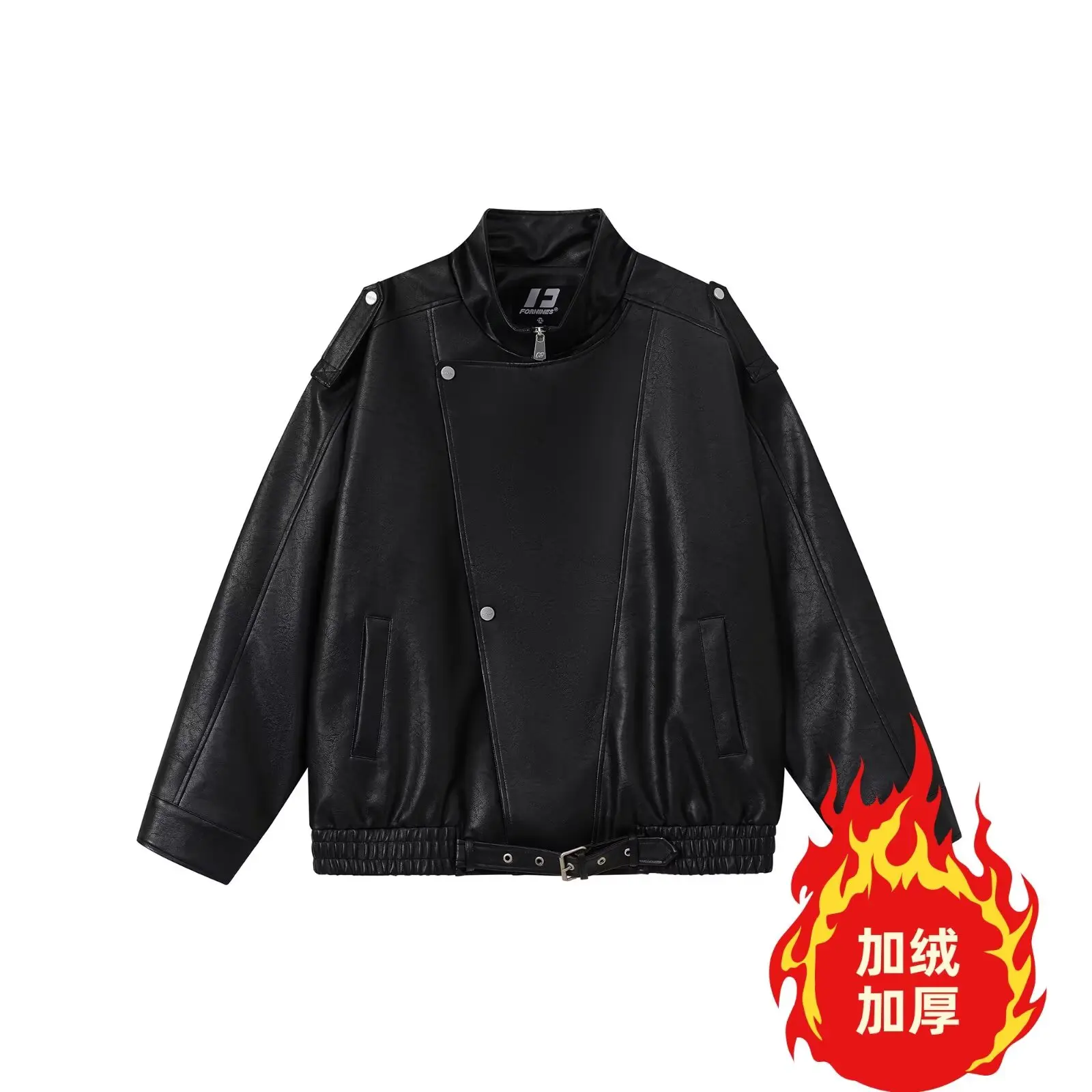 Oversized Black Soft Pu Leather Jacket Loose Motorcycle Style Long Sleeve  Luxury Designer European Fashion Clothes 2025