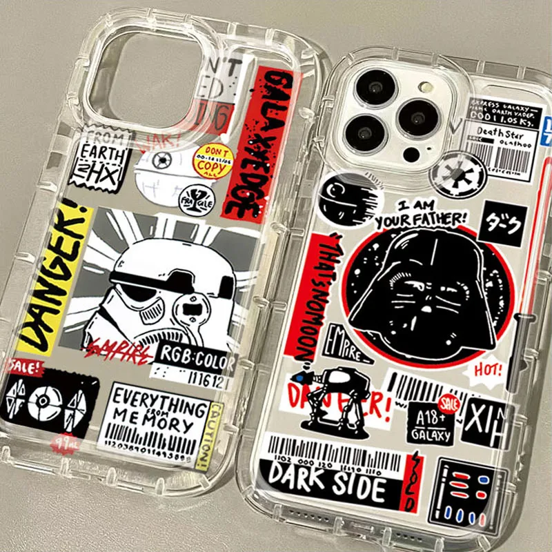 Darth Vader Stars W-Wars Case For iPhone 16 15 14 13 12 11 Pro Max XS X XR 8 7 Plus SE 2020 Shockproof Clear Silicone Back Cover