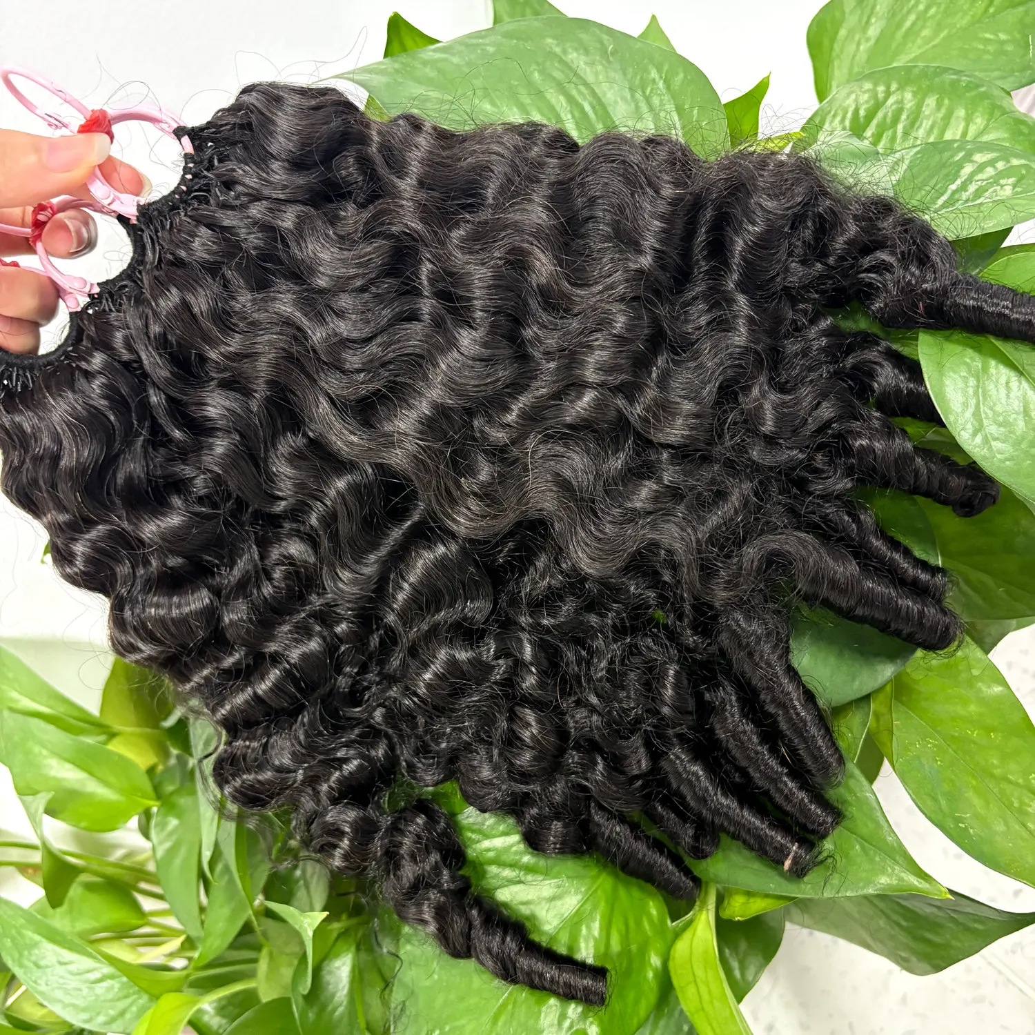 100g/ Pack Natural Burmese Curly Crochet Human Hair Extensions Knotless Pre-Separated Feather Crochet Hair for Black Women