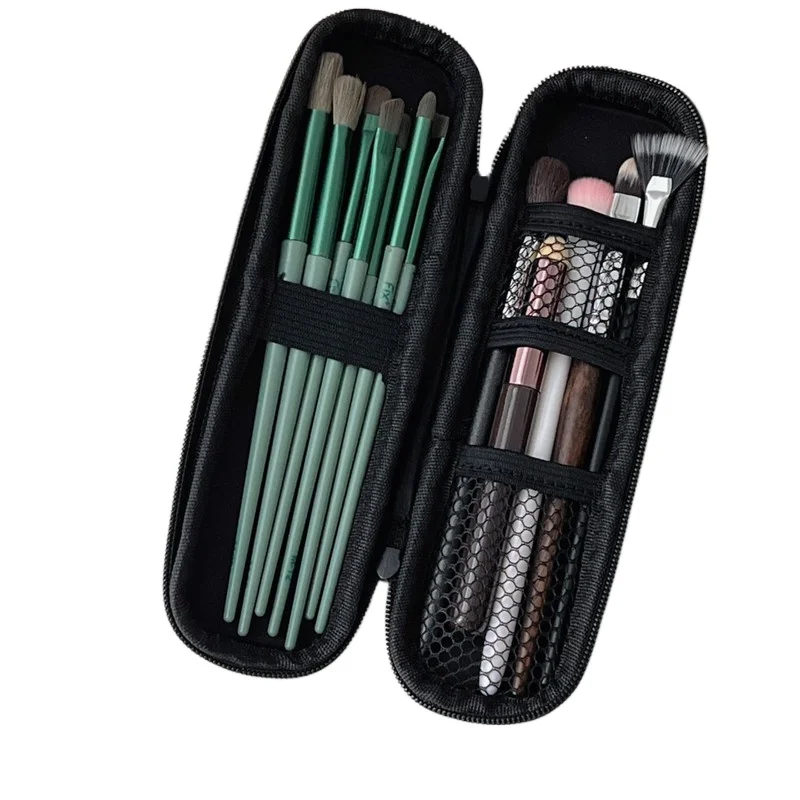 Make-upborstel Reistas Cosmetische tas Lippenstift Pen Organizer Schoonheidstool Opbergdoos Rits Lange strip Make-upborstels Eva Pouch