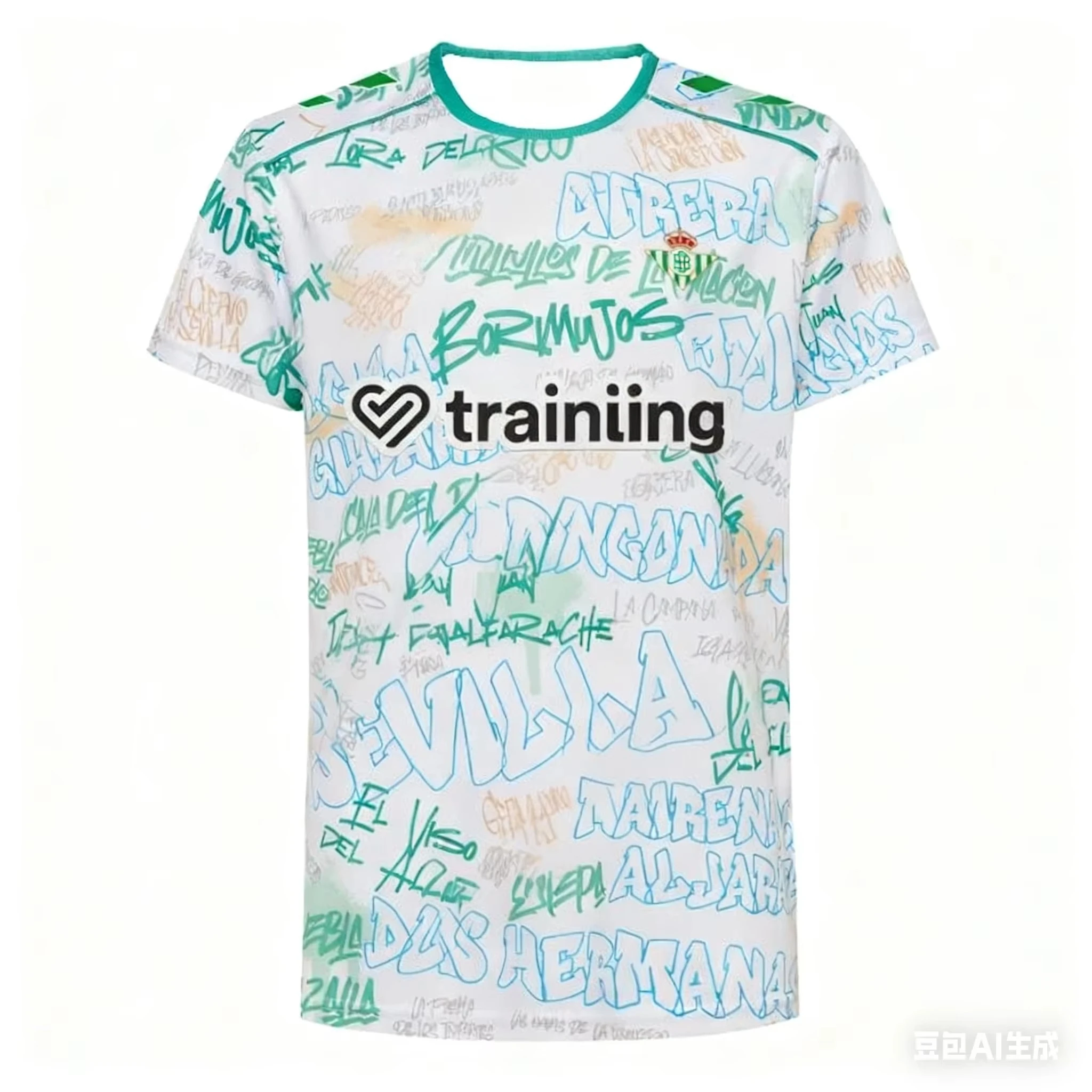 25-26 قميص تدريب جرافيتي أبيض من Real Betis، مسامي، كاجوال، مناسب للأولاد والبنات والأطفال