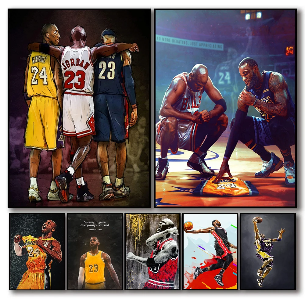 Legends Basketball Player Superstar Graffiti Portrait Posters And Prints Canvas Paintng Wall Art Pictures Living Room Home Decor