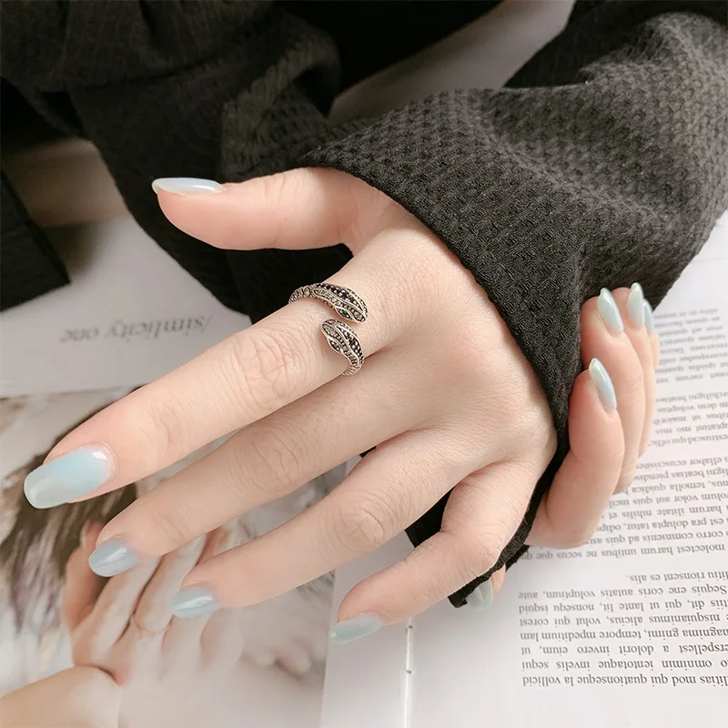 925 Sterling Silver Snake Adjustable Finger Rings For Women Wedding Luxury Fine Jewelry Jewellery