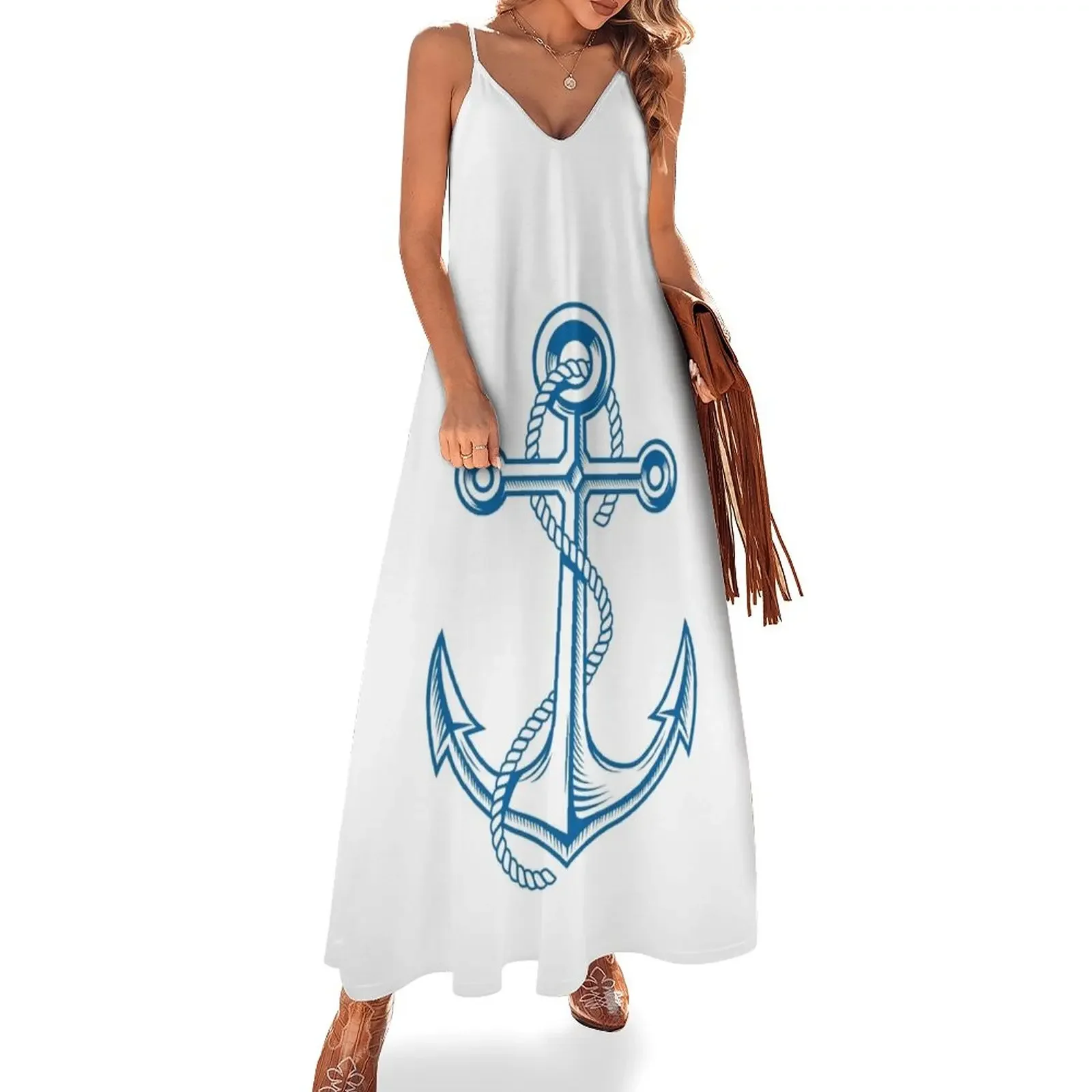 

Mega Yacht Sea Anchor Sleeveless Dress Women's summer suit Dress for pregnant women