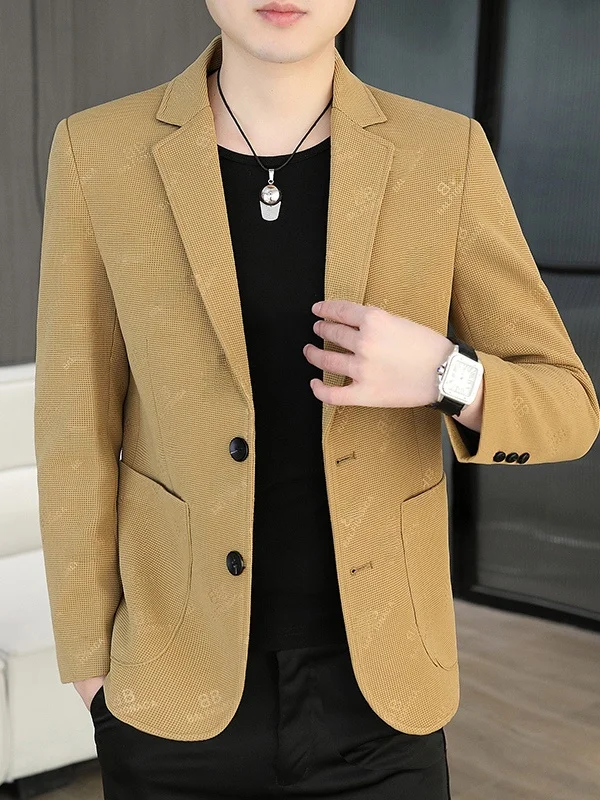

Busin Casual Men's Suit Jaet Spring 2025 Youth Versatile Haome Casual Single-Breasted Suit Outerwear Faionable Urba...