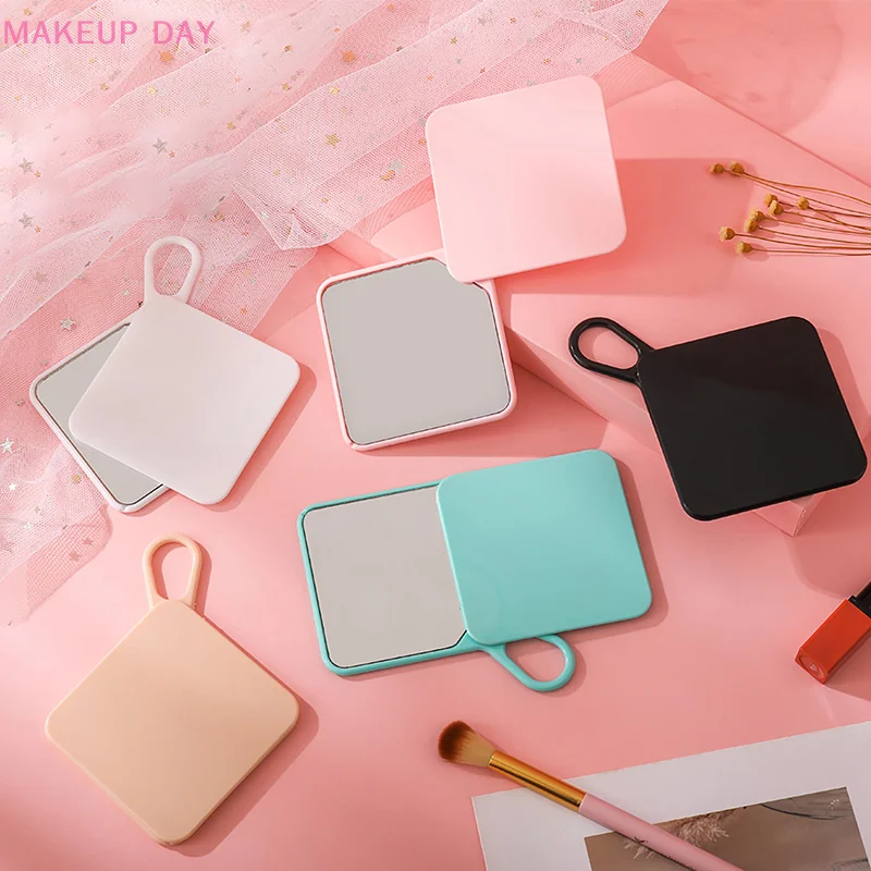 Small Quadrate Mirror Portable Sliding Cover Make-Up Mirror Mini Mirror Sliding Cover Handheld Mini Pocket Mirror Makeup Mirror