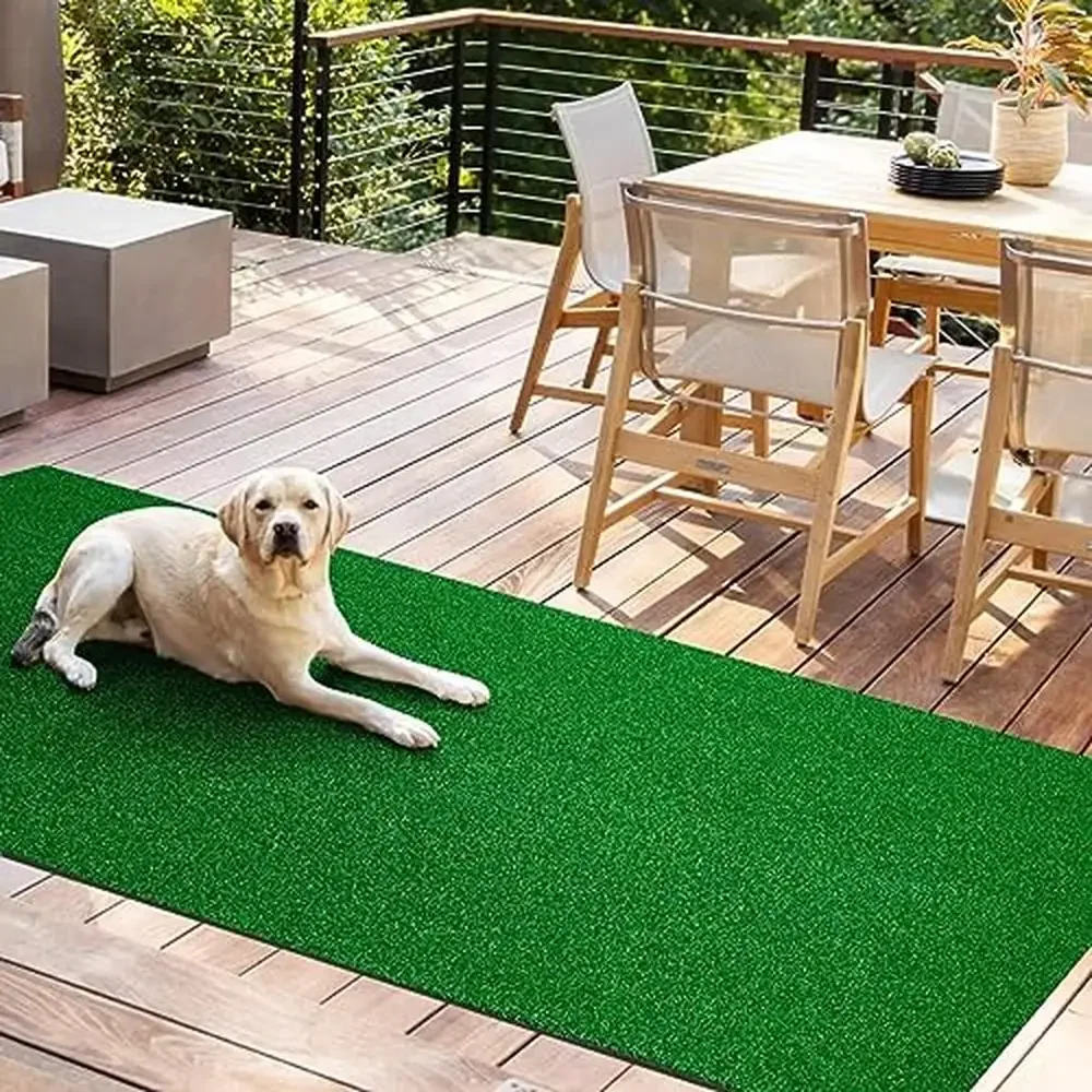 Artificial Grass Runner Rug Outdoor/Indooor Waterproof Straw Non Slip Rubber Backing Low Pile Astro Carpet Dog Absorb Water Dust