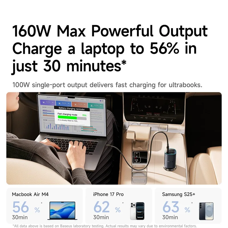 베이스어스 160W 차량용 충전기 고속 충전 PPS PD3.0 USB 타입 C 아이폰 17... - 4