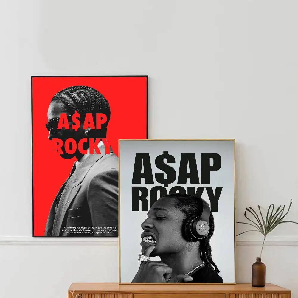 A$APS Rocky ASAP American Rapper Movie Sticky Posters Retro Kraft Paper Sticker DIY Room Bar Cafe Aesthetic Art Wall Painting